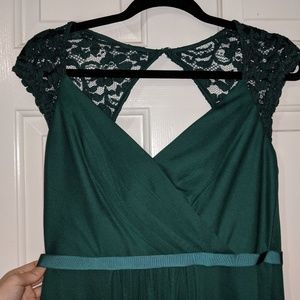 David's Bridal Dark Green Dress